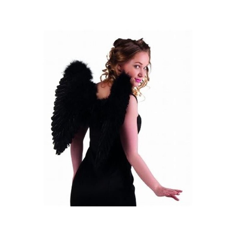 Alas negras plumas angel negro 50 cm