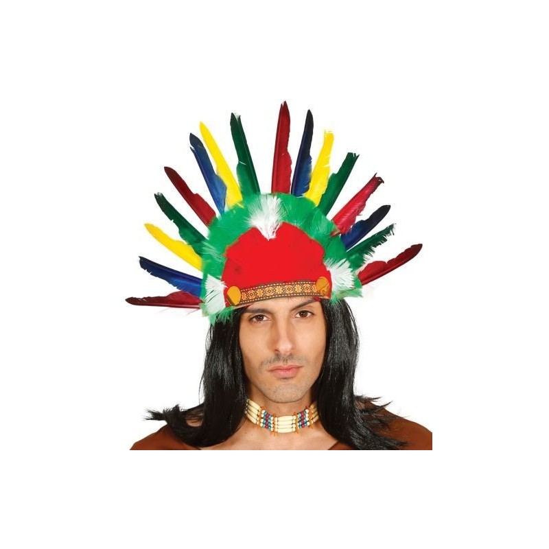 Penacho de plumas indio colores