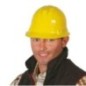 Casco obrero amarillo plastico obra albañil