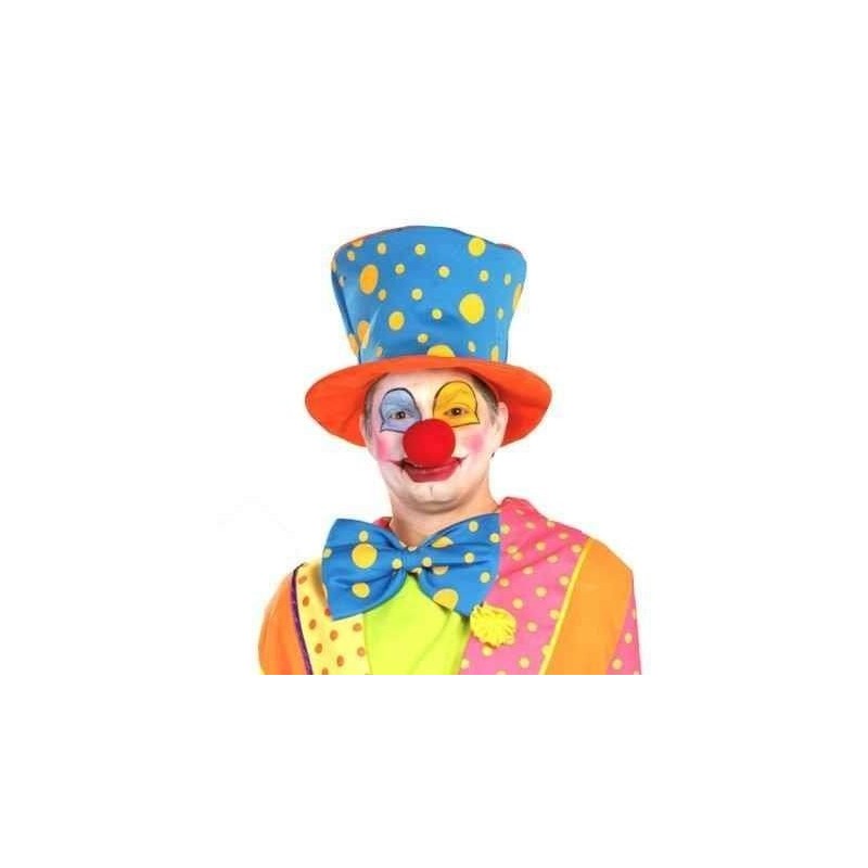 Sombrero payaso naranja y azul