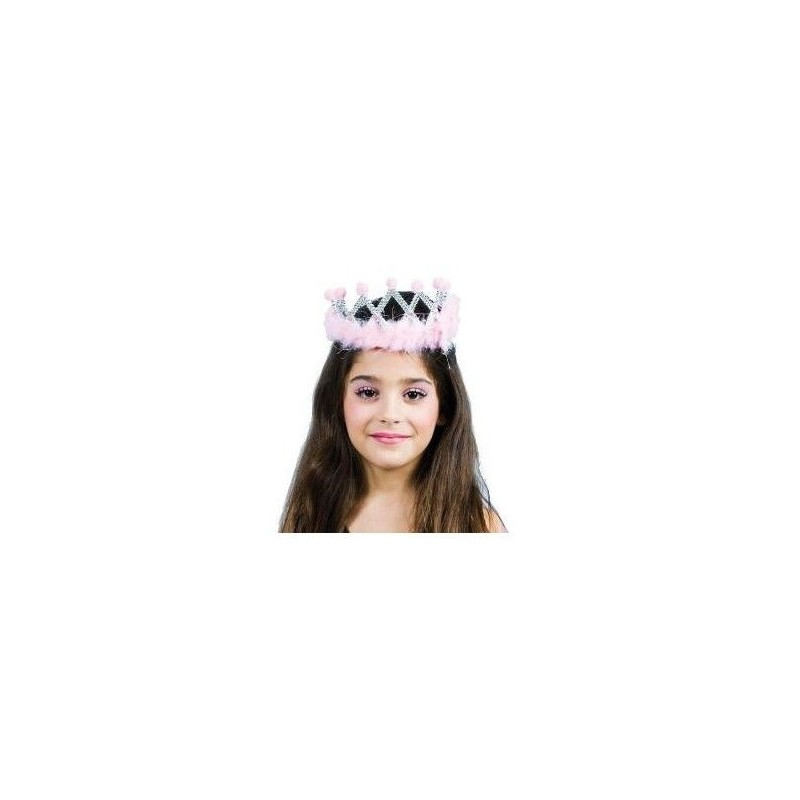 Corona reina con boa tiara  princesa azul-rosa