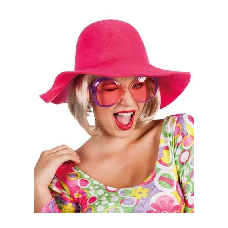 Pamela rosa hippie años 60 70 sombrero