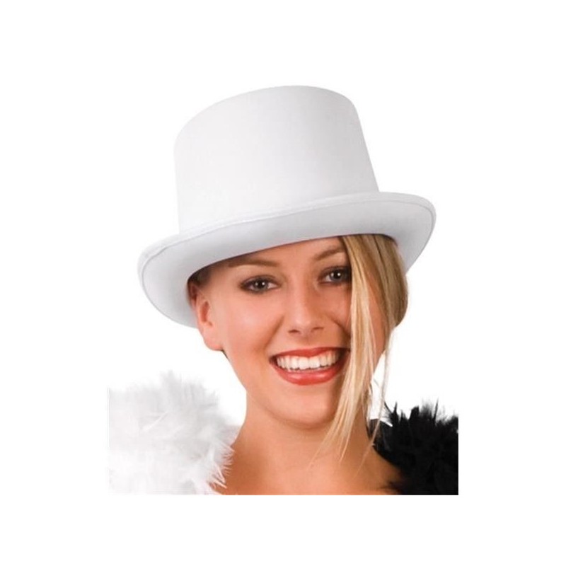 Sombrero chistera satin blanco gala