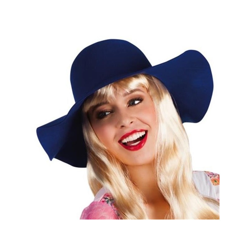 Pamela azul hippie años 60-70 sombrero
