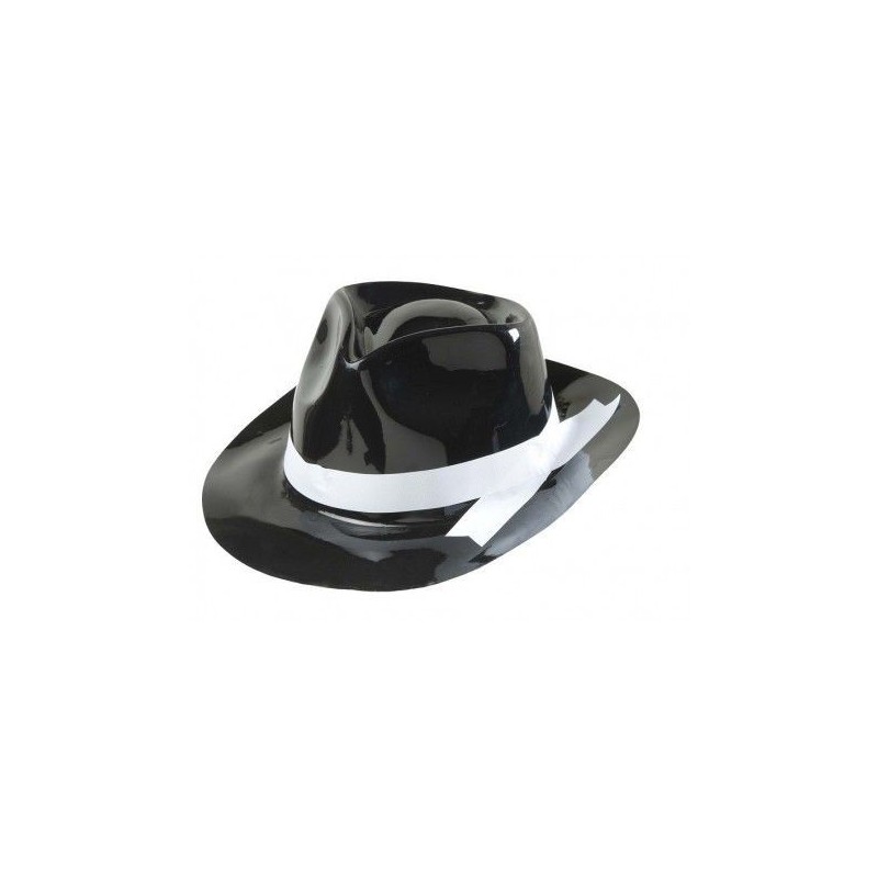 Sombrero ganster plastico negro