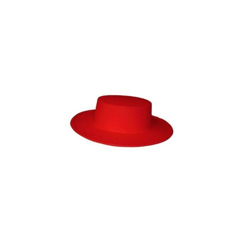 Sombrero cordobes rojo infantil flocado