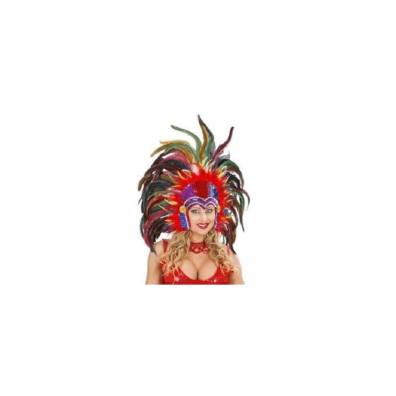 Tocado brasileño tropical carnaval lentejuela y pl