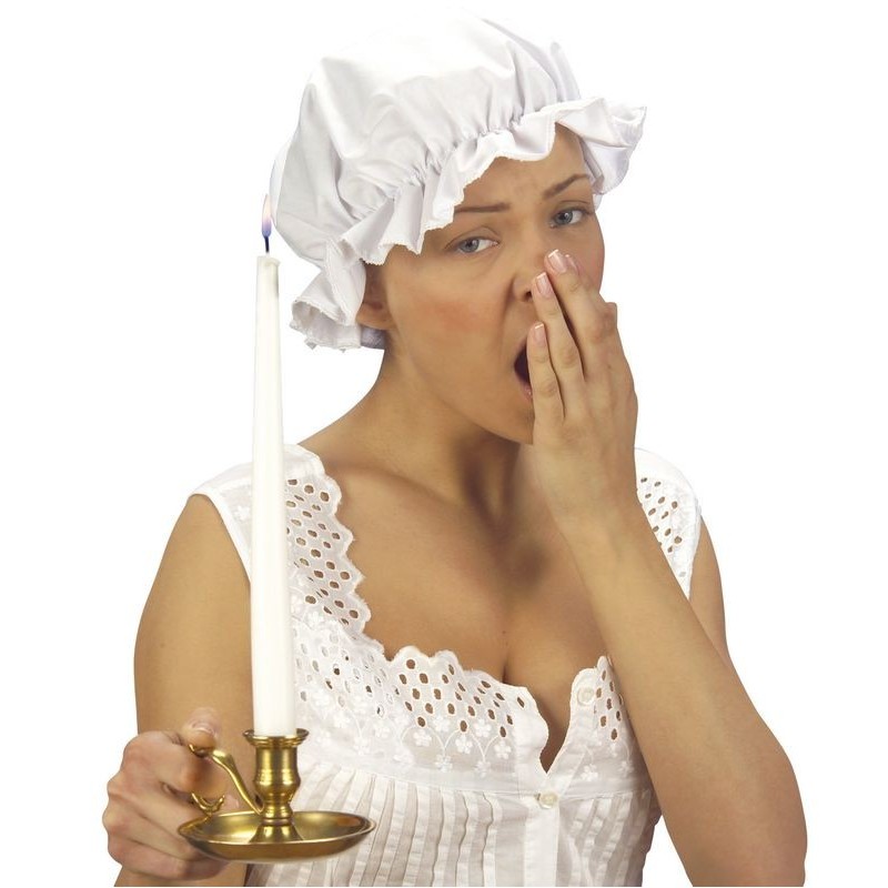 Sombrero abuleita blanco caperucita dormir cofia