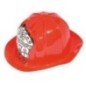 Casco bombero rojo plastico fino