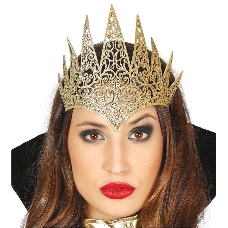 Diadema reina malvada en color oro malefica
