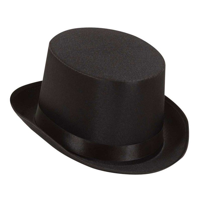 Sombrero de copa raso negro