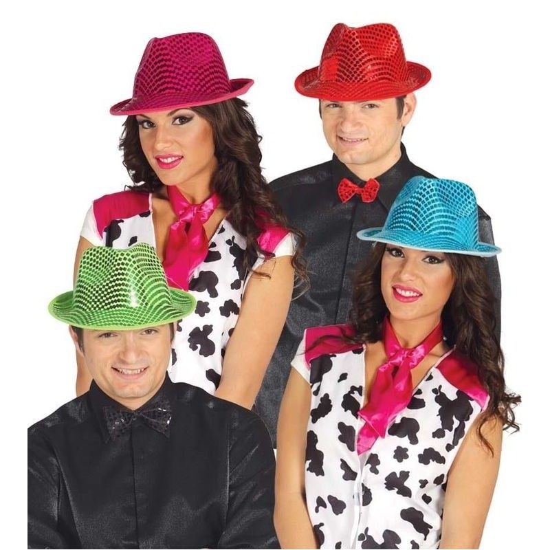 Sombrero gangster lentejuelas colores