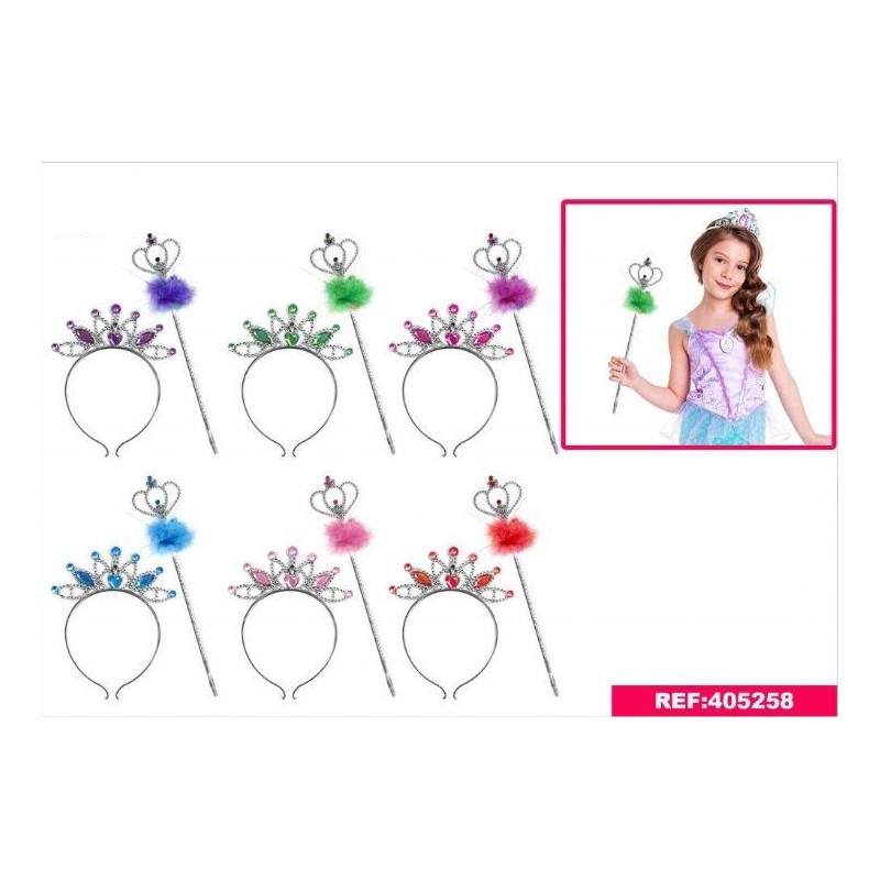 Diadema y varita princesa unidad colores surtidos
