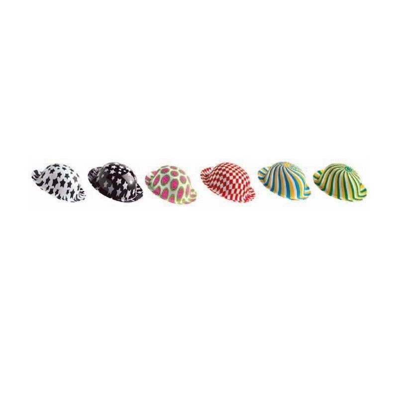 Sombrero bombin plastico payaso colores surtidos 12 unidades