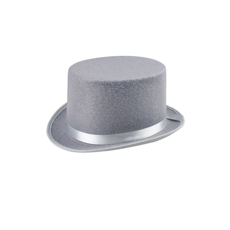 Sombrero chistera gris para adulto