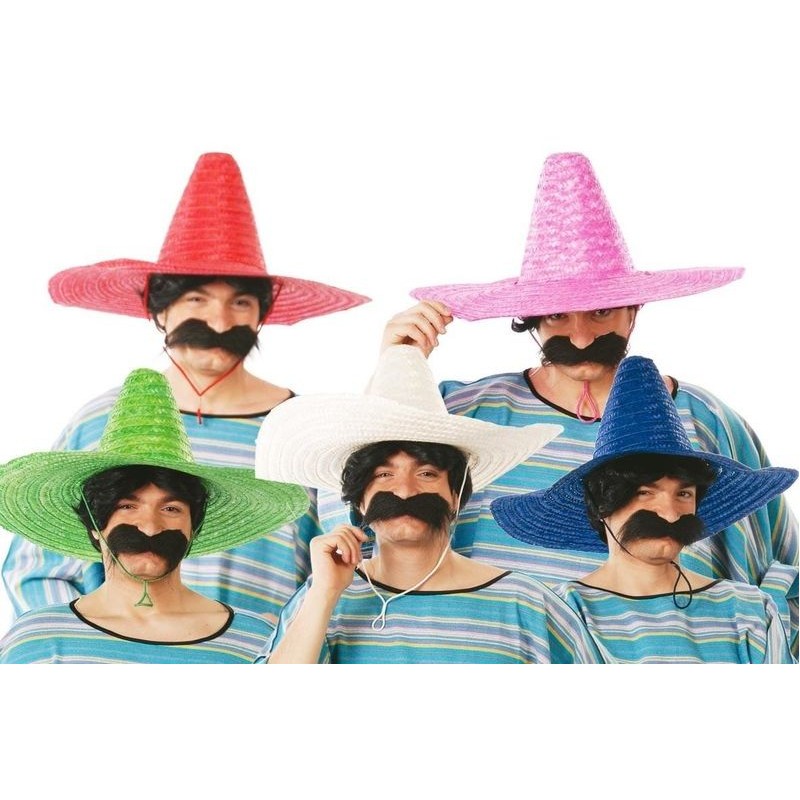 Sombrero mejicano paja 50 cm elige color