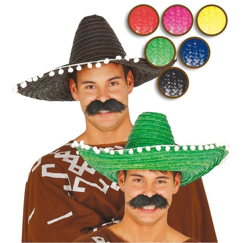 Sombrero mejicano paja 50 cm elige color