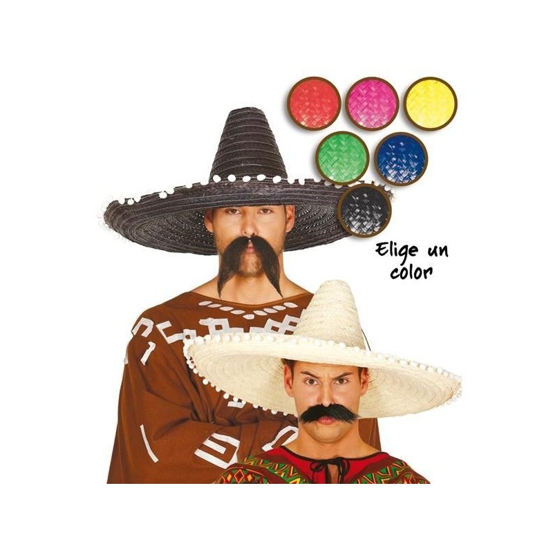 Sombrero mejicano paja 60 cm elige color