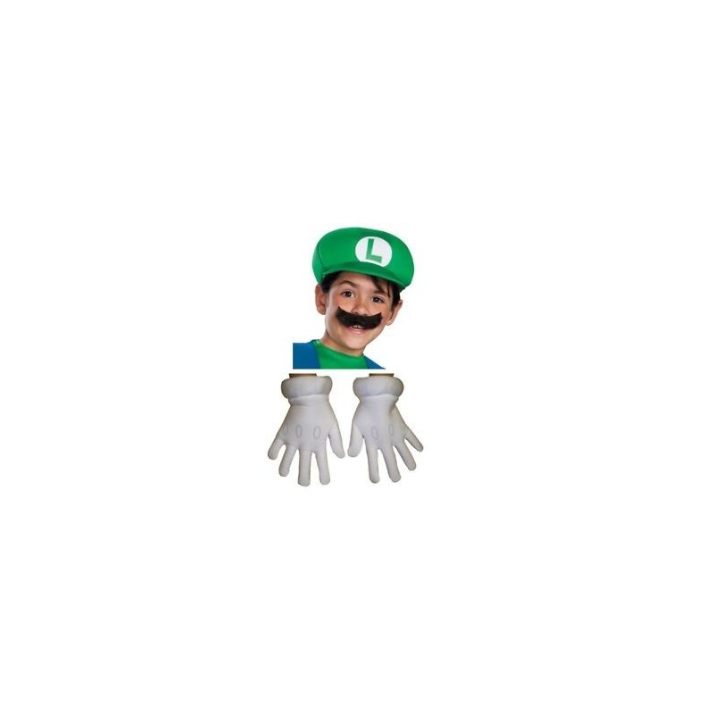Guantes gorra y bigote Luiggi niño infantil