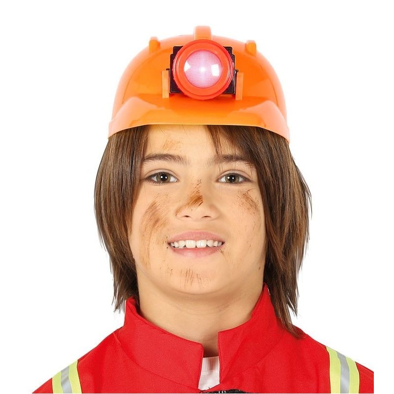 Casco minero infantil con luz niño