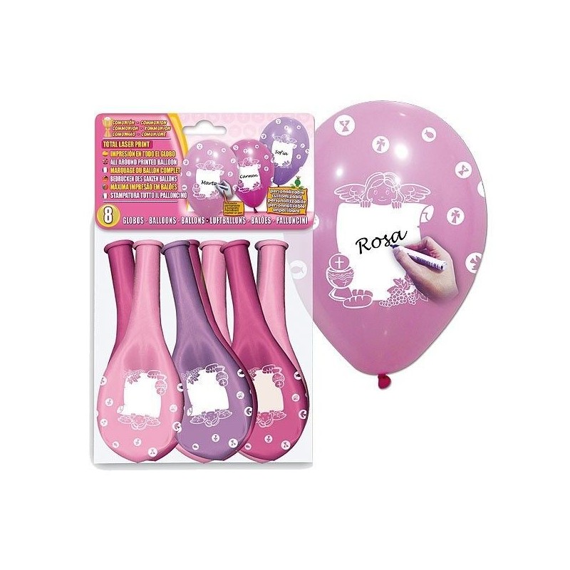 Globo comunion niña personalizable 8 und 12 29x36