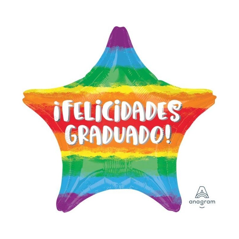 Globo Felicidades graduado estrella 45 cm