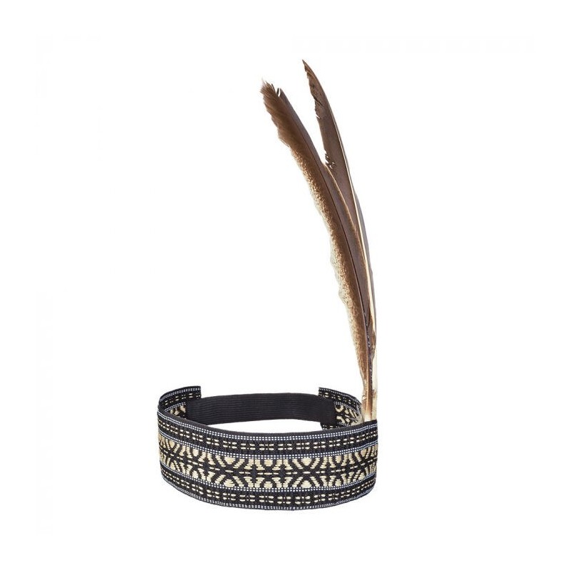 Plumas indio marrones con cinta