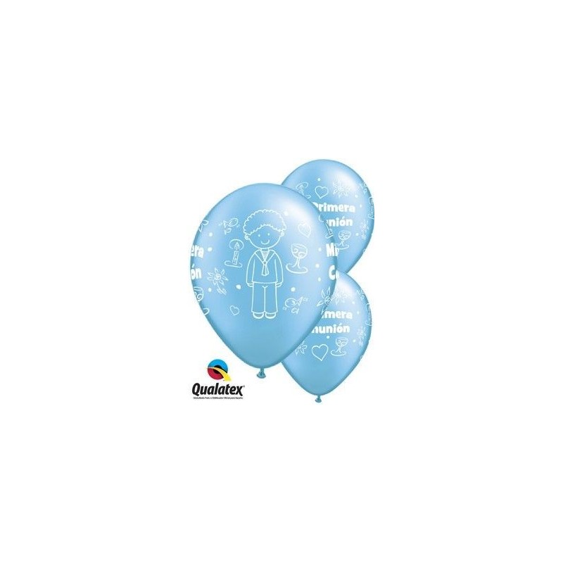 Globos de comunion azul perla unidad 11