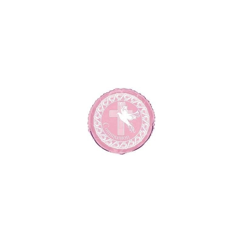 Globo comunion rosa 18 45 cm helio o aire