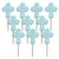 Pinchos azul  comunion 36 uds 63 cm