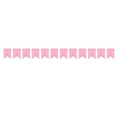 Banderin rosa primera comunion personalizable con letras 24 mt x 22 cm