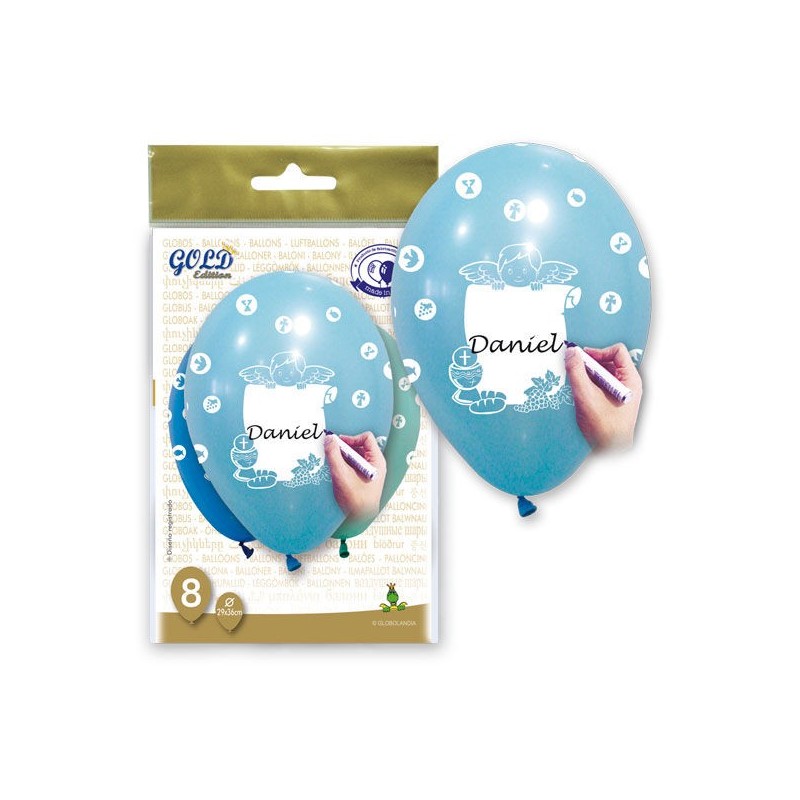 Globos primera comunion niño 6 uds 30 cm