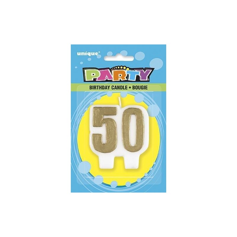 Vela cumpleaños numero 50 oro