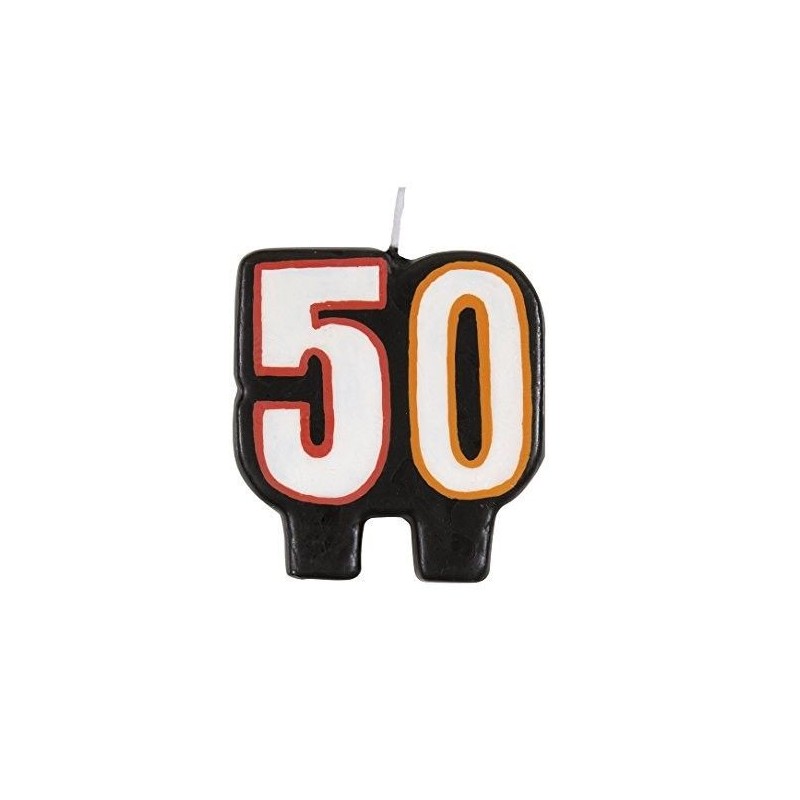 Vela 50 cumpleaños en negro