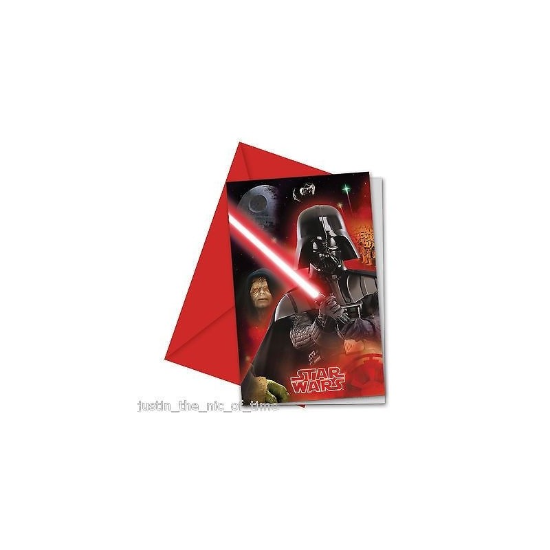 Invitaciones star wars 6 uds