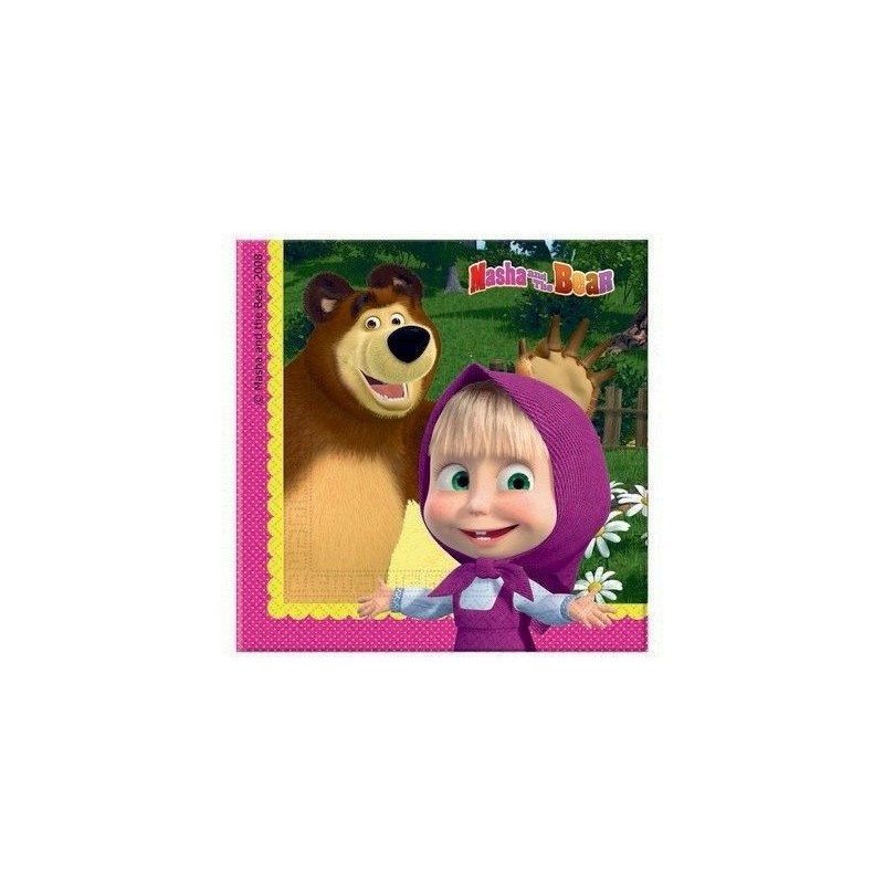 Servilletas masha y el oso 20 uds 33x33 cm