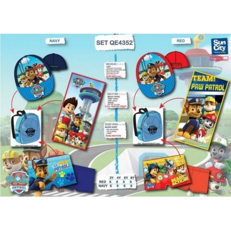 Set playa patrulla canina mochila gorra bañador y toalla-Tus Disfraces