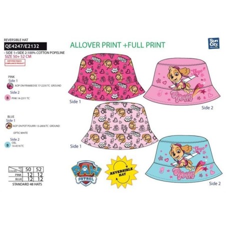 Sombrero Patrulla Canina reversible azul o rosa Tus disfraces baratos