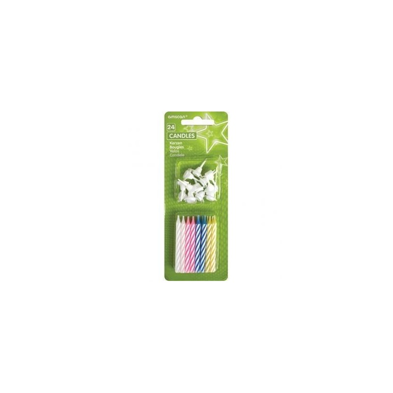 Velas 24 uds con 12 soportes