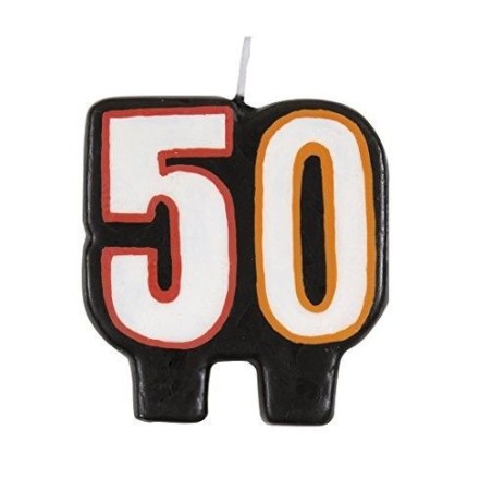 Vela 50 cumpleaños en negro