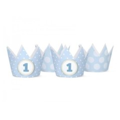 Corona 1º cumpleaños en color azul bebe 4 ufd