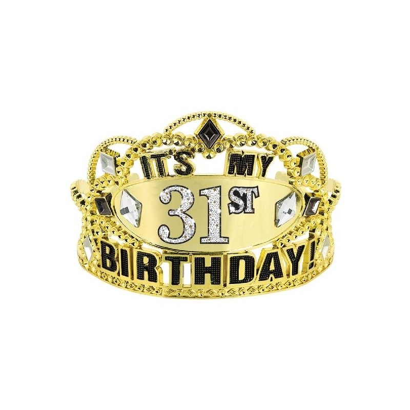 Tiara oro cumpleaños edad personalizable