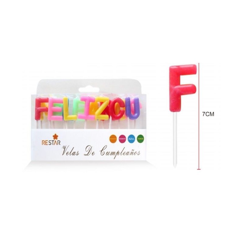 Velas Feliz cumpleaños 7 cm tarta
