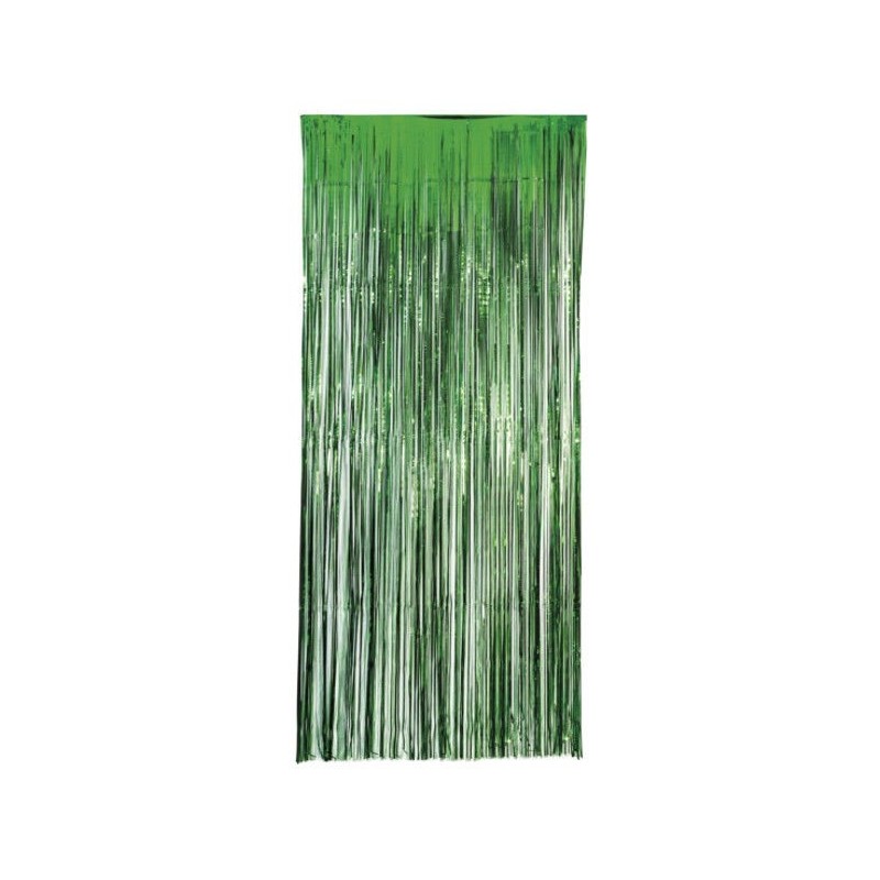 Cortina verde metalizada 1x240 cm