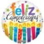 Globo feliz cumpleaños velas 45 cm foil helio o aire