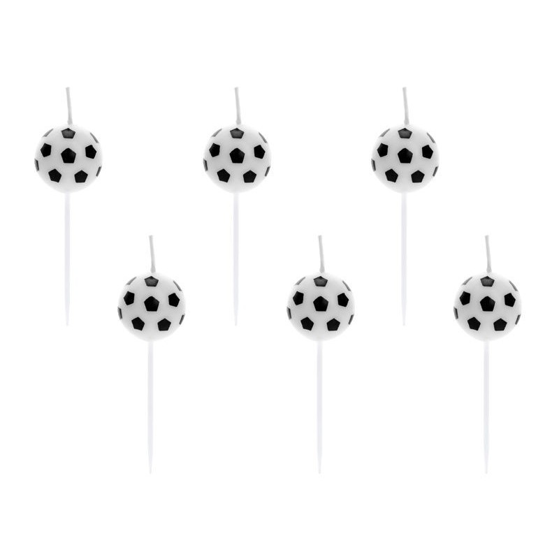 Velas cumpleaños balones futbol 6 uds