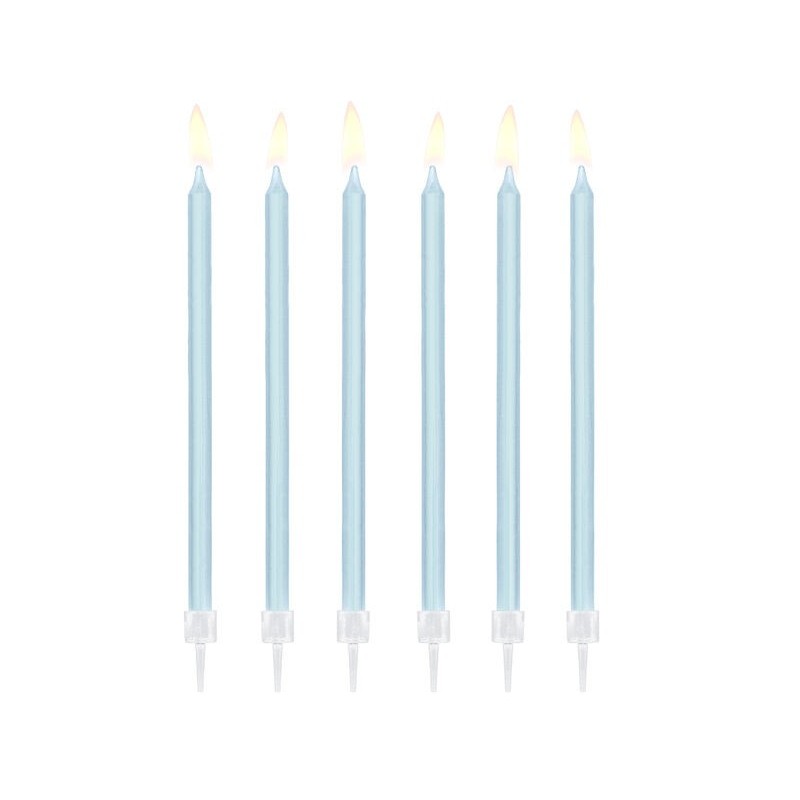 Velas cumpleaños azul largas 12,5 cm