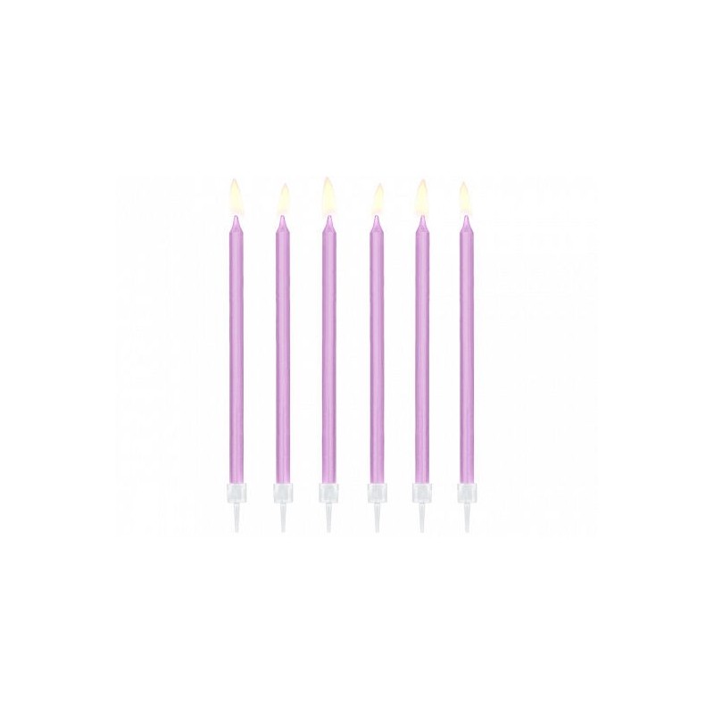 Velas cumpleaños lila largas 12,5 cm