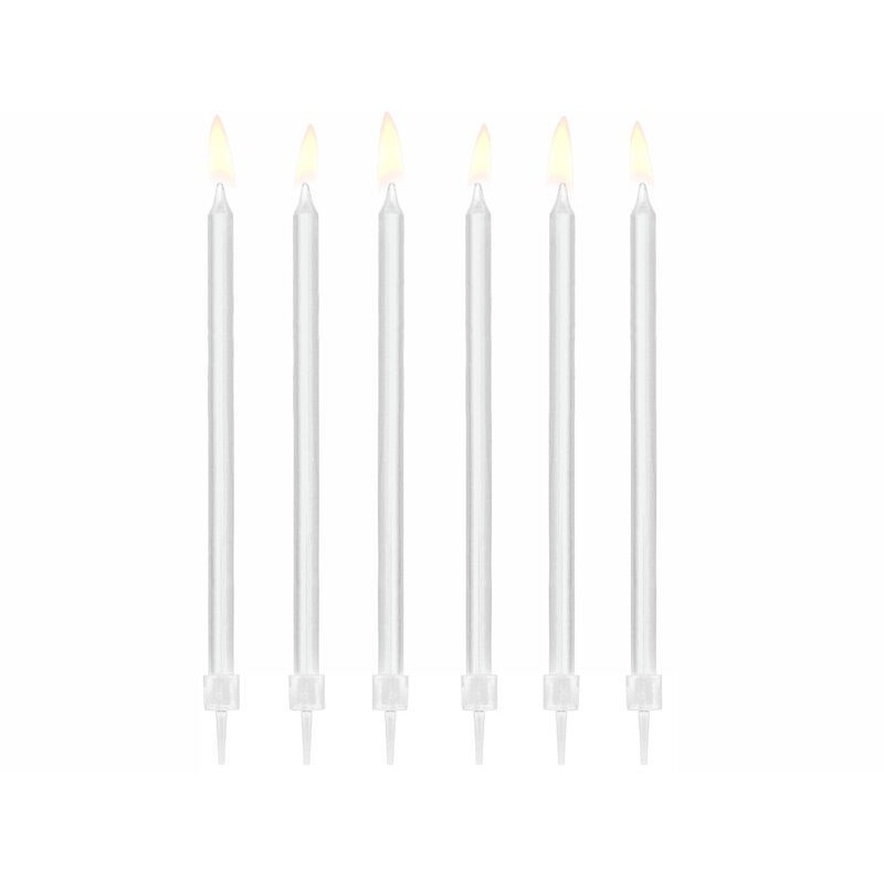 Velas cumpleaños blancas largas 12,5 cm