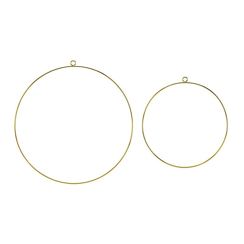 Aros dorados decorar 2 uds 28 y 20 cm